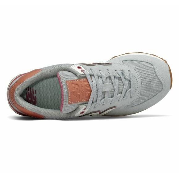 NEW Size 12 Womens New Balance 574 Classic Grey Red Sneakers  logo WL574BCZ - Picture 3 of 4